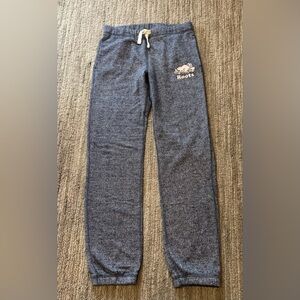 Roots Kids Blue Sweatpants with Pink Logo